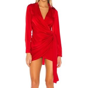 Superdown Red Draped Mini Dress